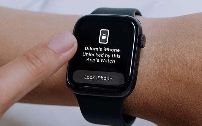Apple Watch on unlocked screen 