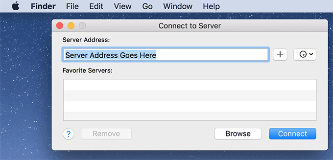 How to connect to a remote or local server on a Mac