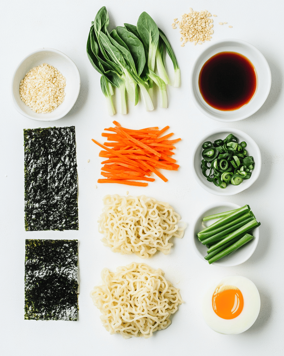 Chili Garlic Ramen Noodle Soup ingredients