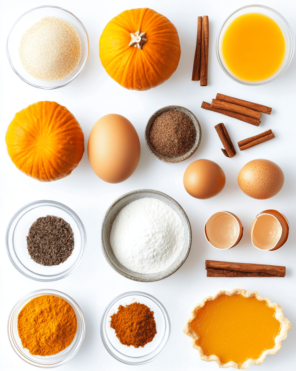 Fresh Pumpkin Pie ingredients
