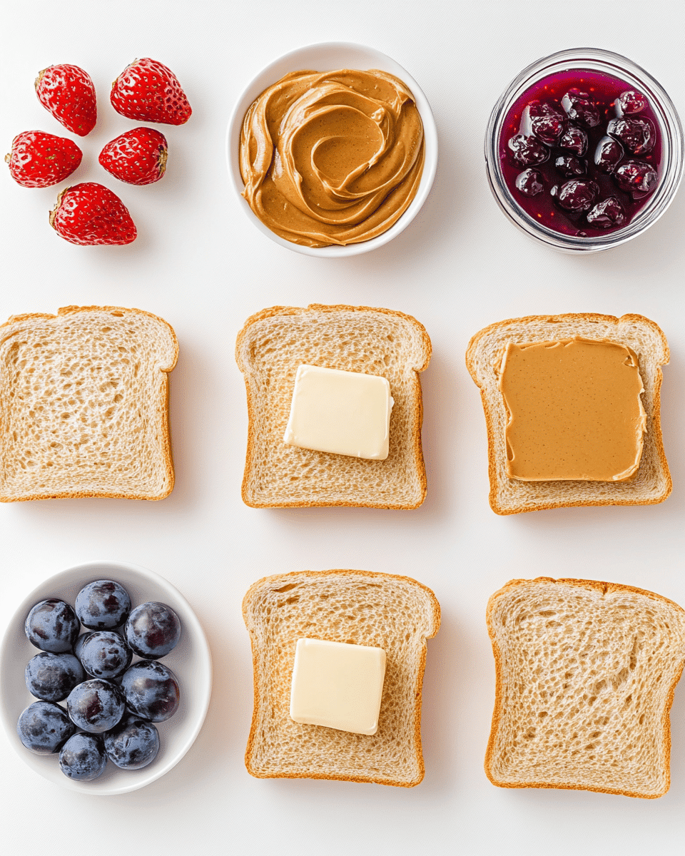 Grilled Peanut Butter and Jelly ingredients