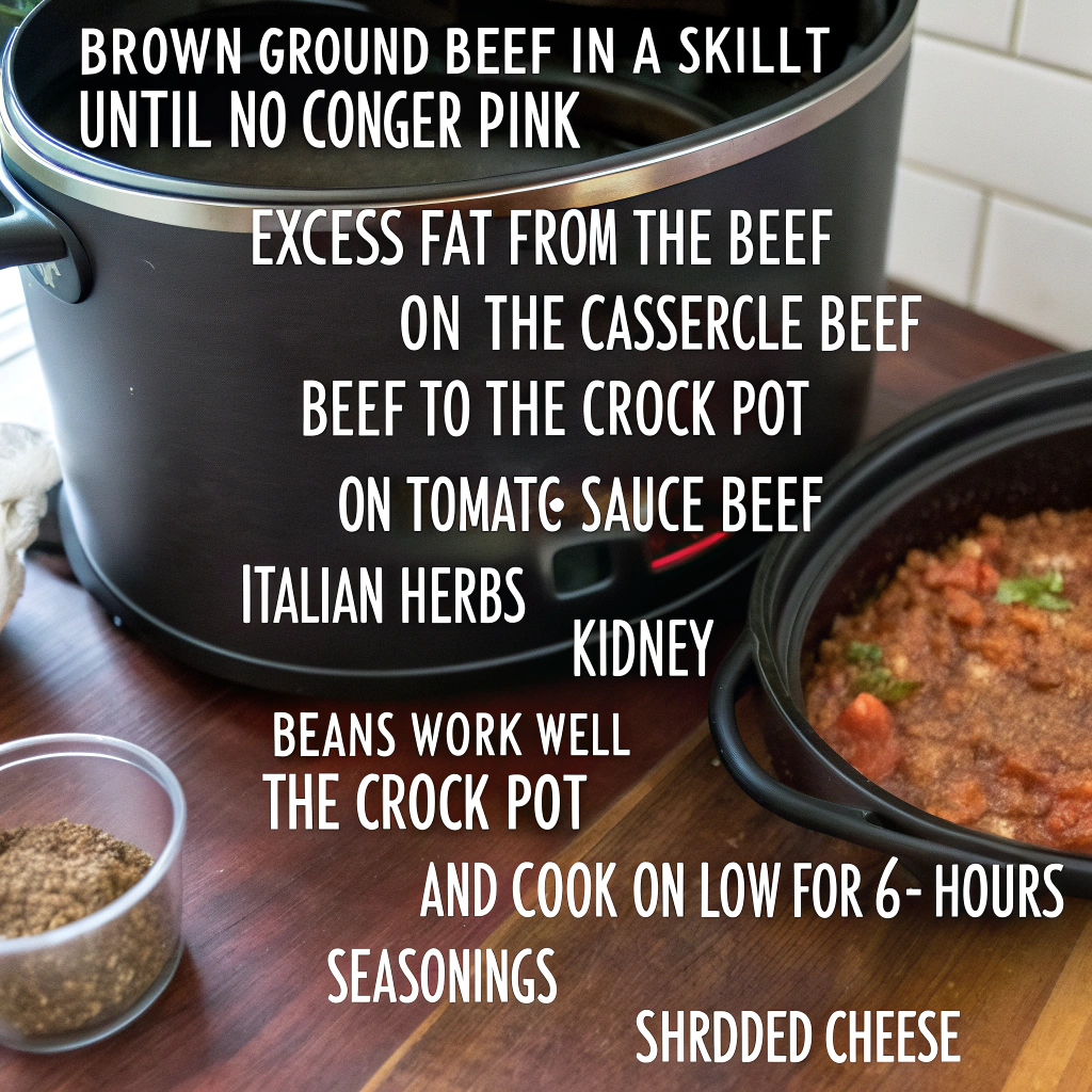 Step by step cooking process for ground beef crock pot recipes