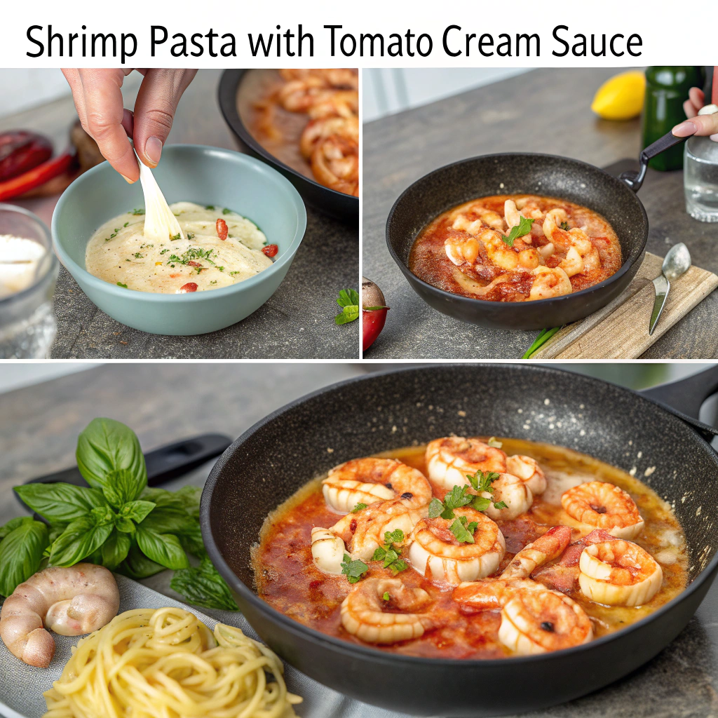 Shrimp Pasta with Tomato Cream Sauce How to Make