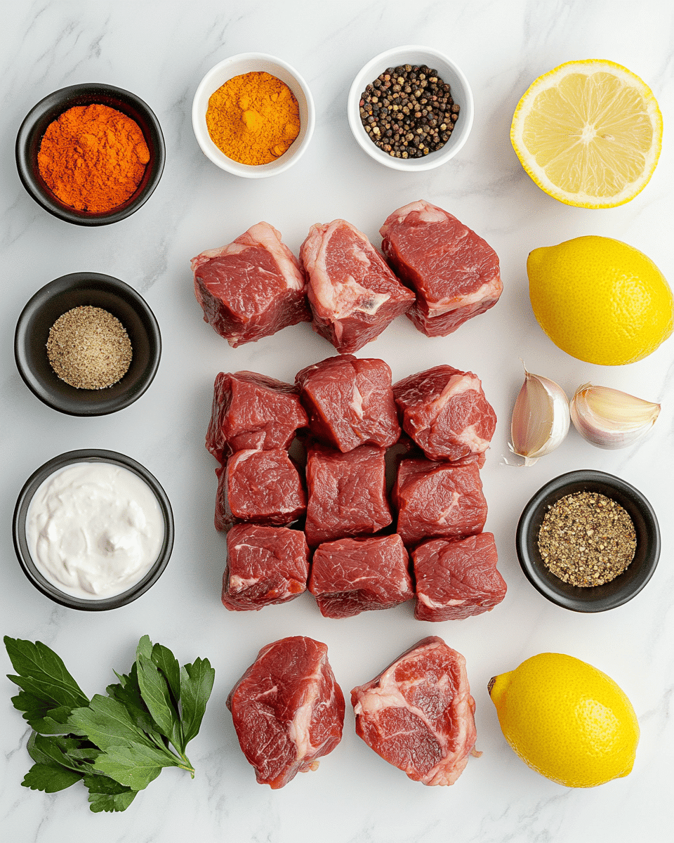 Lamb curry ingredients