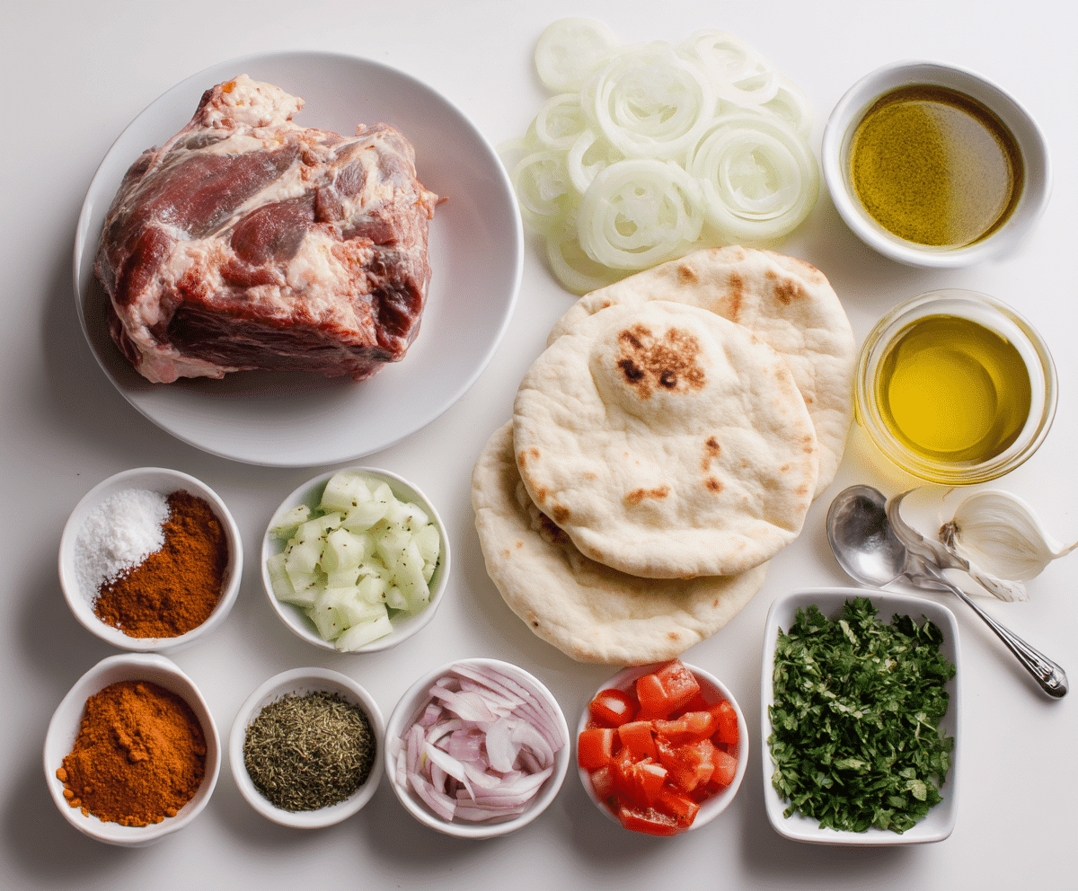 Lamb Shawarma ingredients