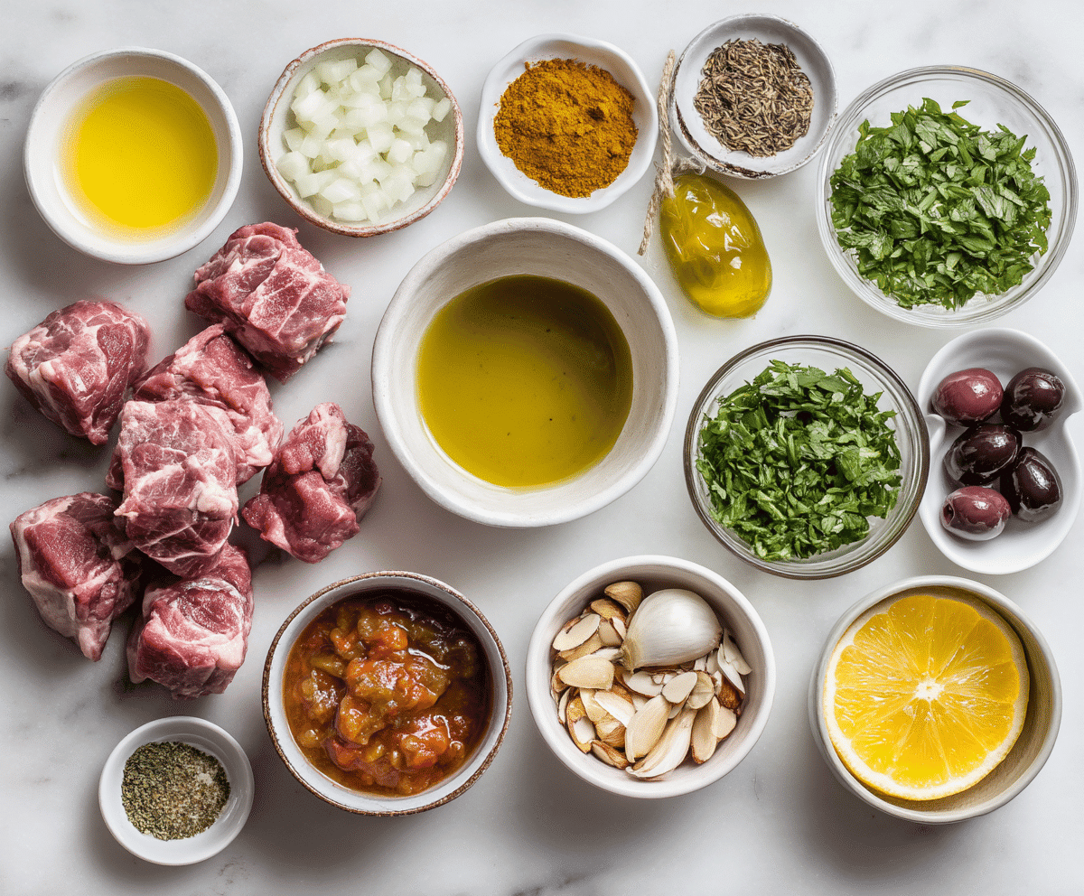 Moroccan Lamb ingredients