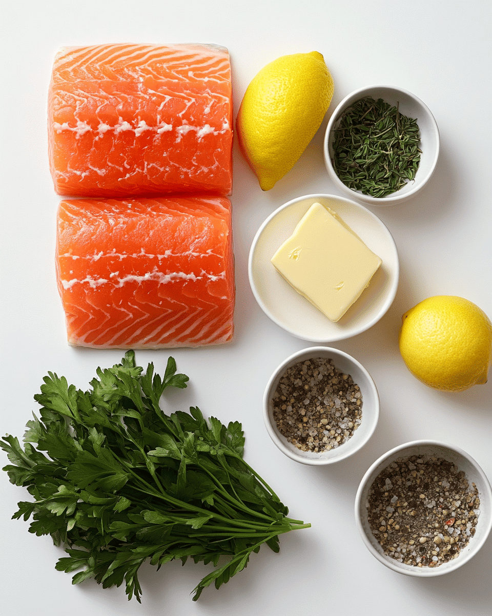 Salmon in Foil with Garlic Butter ingredients