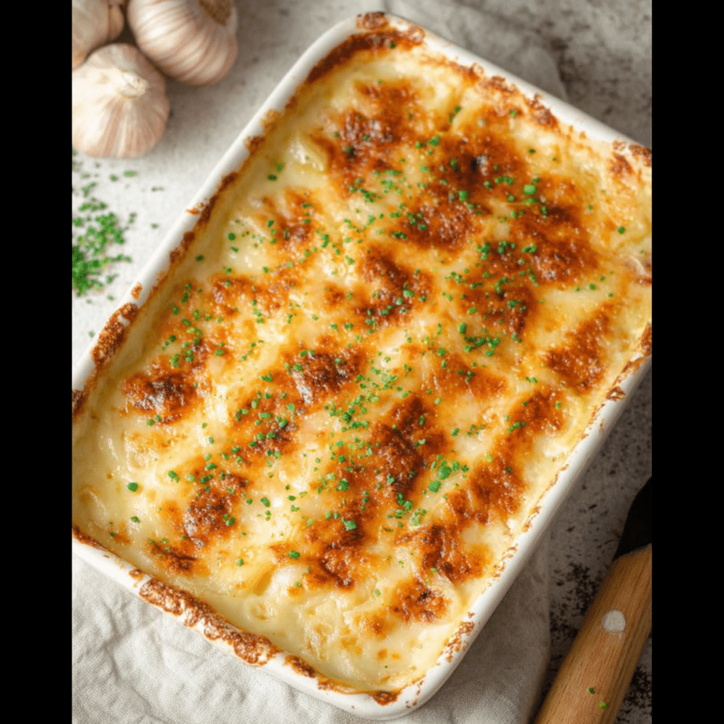 roasted garlic au gratin