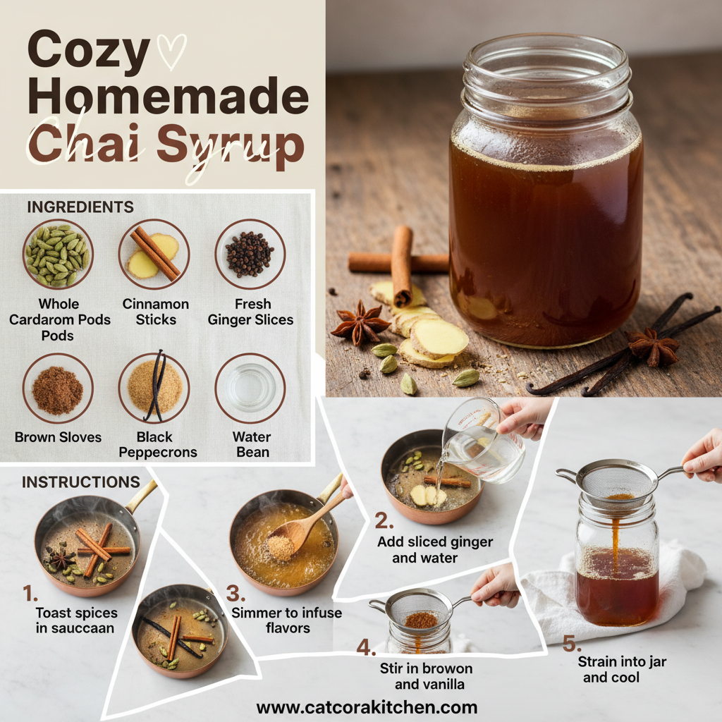 card recipe ingredients and instructions Homemade Chai Syrup